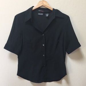 Short Sleeve Black Blouse